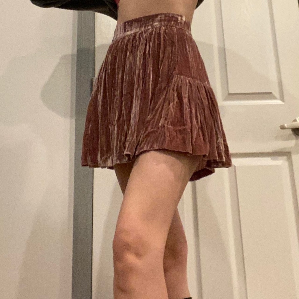Madewell pink velvet miniskirt
